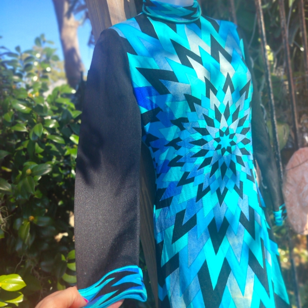 Mr. Dino '60s vintage Rare signed Mod kaleidoscope dress sz 2/4